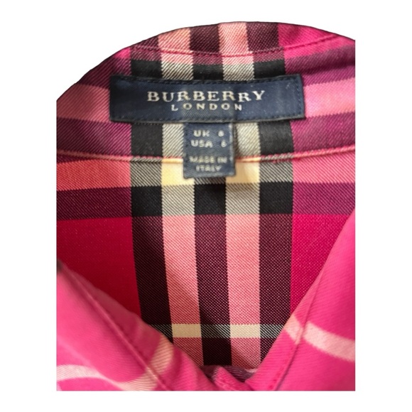 Burberry Women's Pink Plaid Top Size 6 - Picture 2 of 13